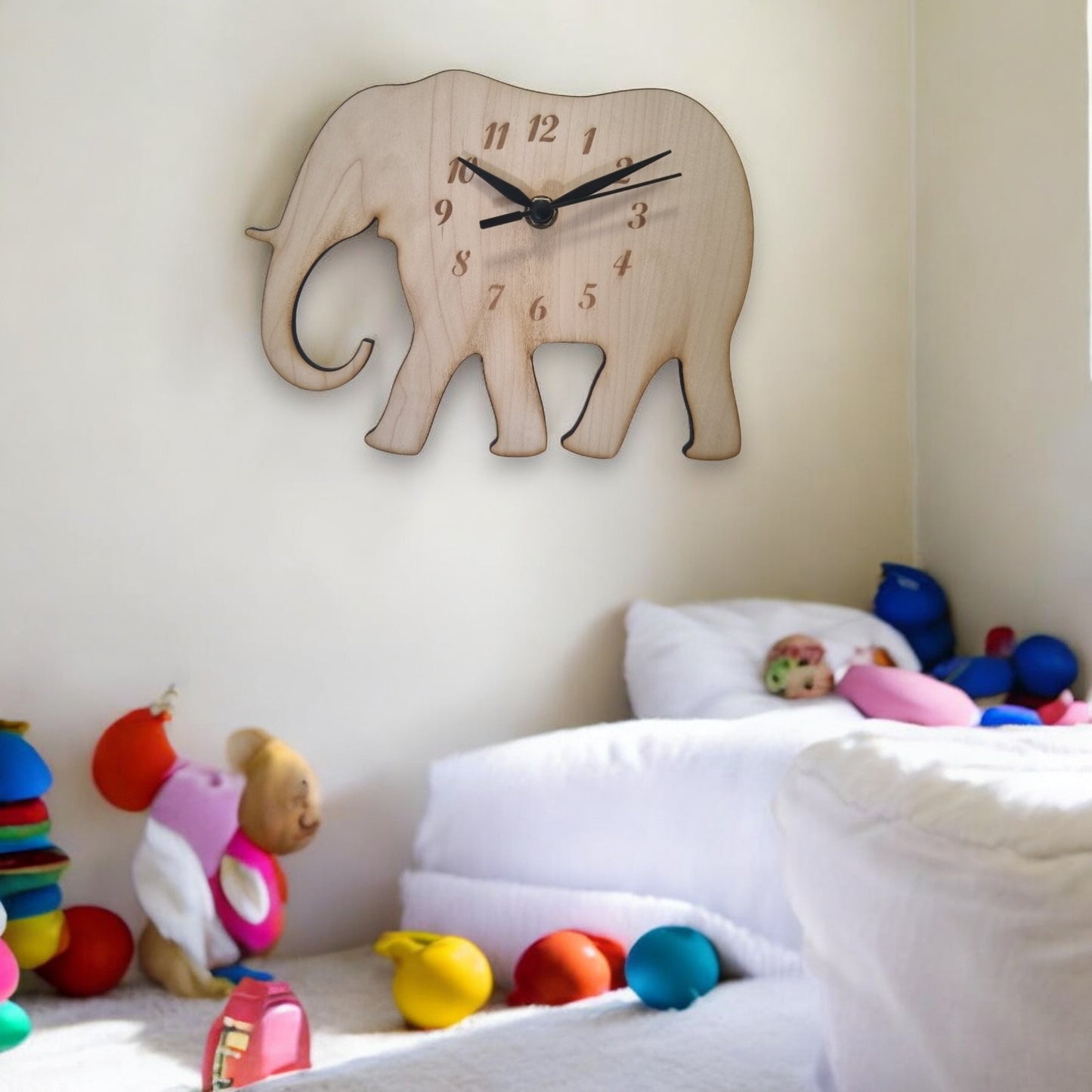 Elephant Clock - Wooden