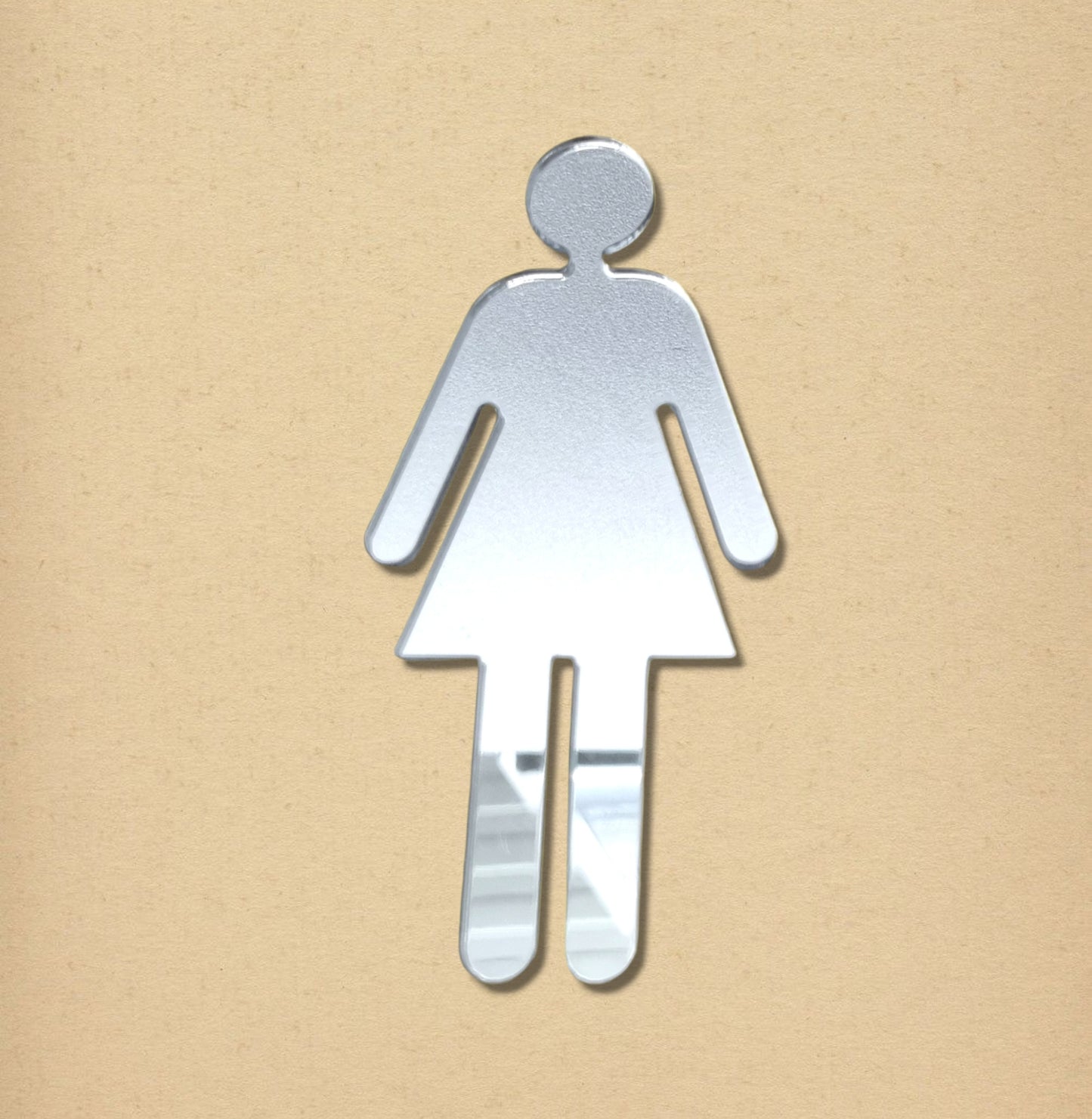 Female Toilet Sign - Mirrored