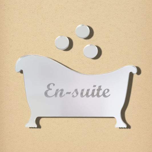 En Suite Sign - Engraved - Mirrored