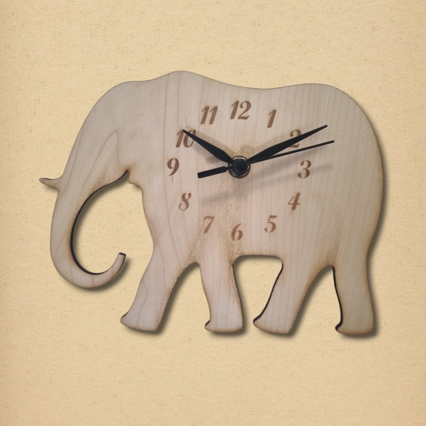 Elephant Clock - Wooden