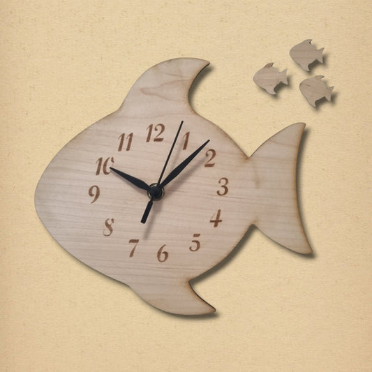 Fish Clock - Wooden