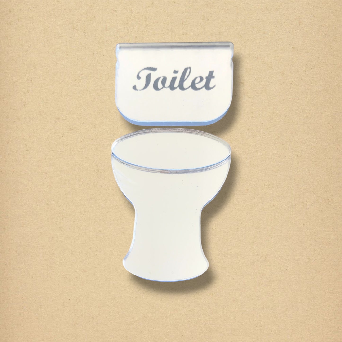 Toilet Sign - Engraved - Mirrored