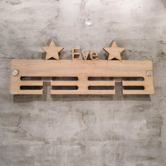 Personalised Name Medal Hanger - Wood