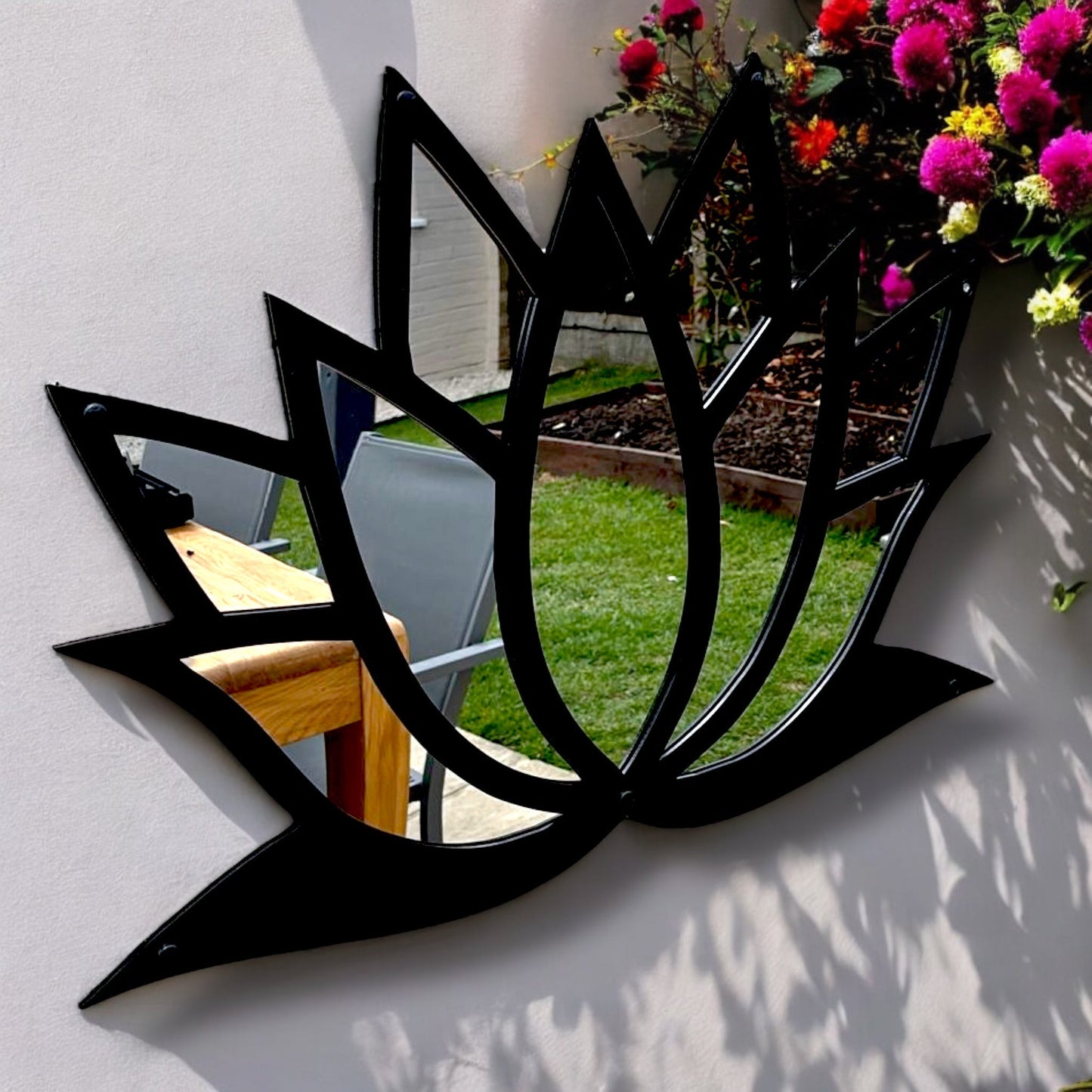 Lotus Flower Framed Garden Mirror