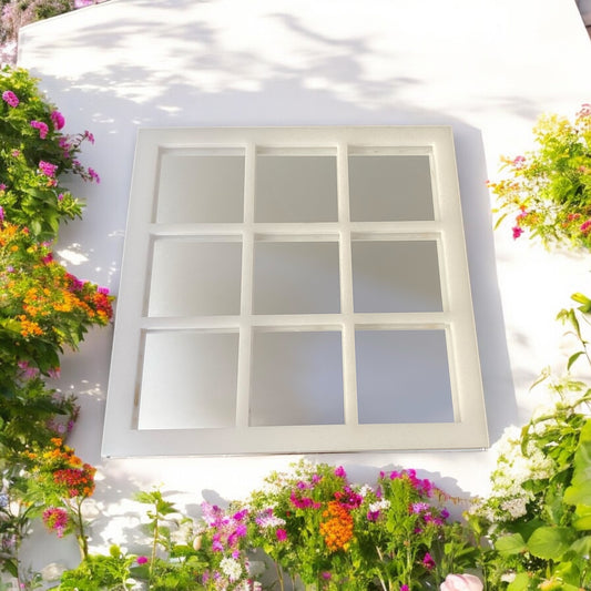 Nine Panel Square Garden Mirror
