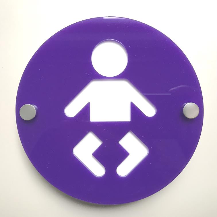 Baby Changing Sign - Floating - Round