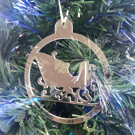 Round Sleigh Christmas Tree Decorations