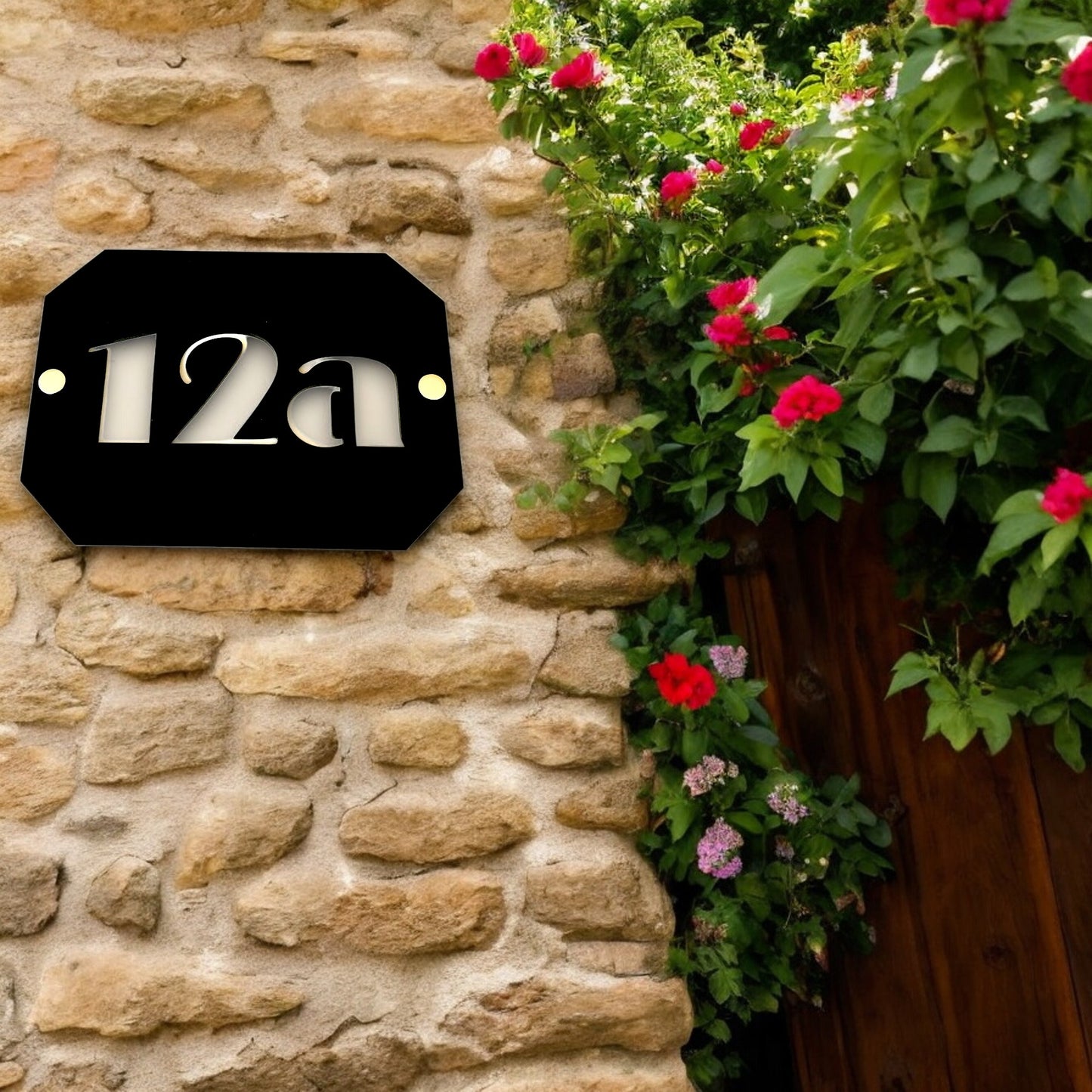 Octagonal Retro Shaped House Number Signs