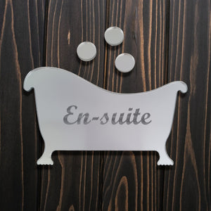 Engraved En Suite Mirrored Door Signs