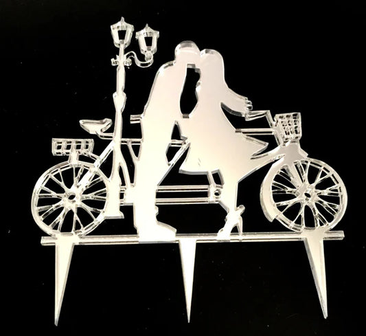 Bicycle Made for Two Engagement/Wedding Cake Toppers