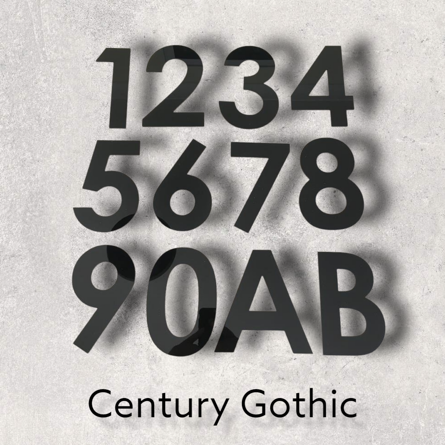 House Numbers - Century Gothic Font