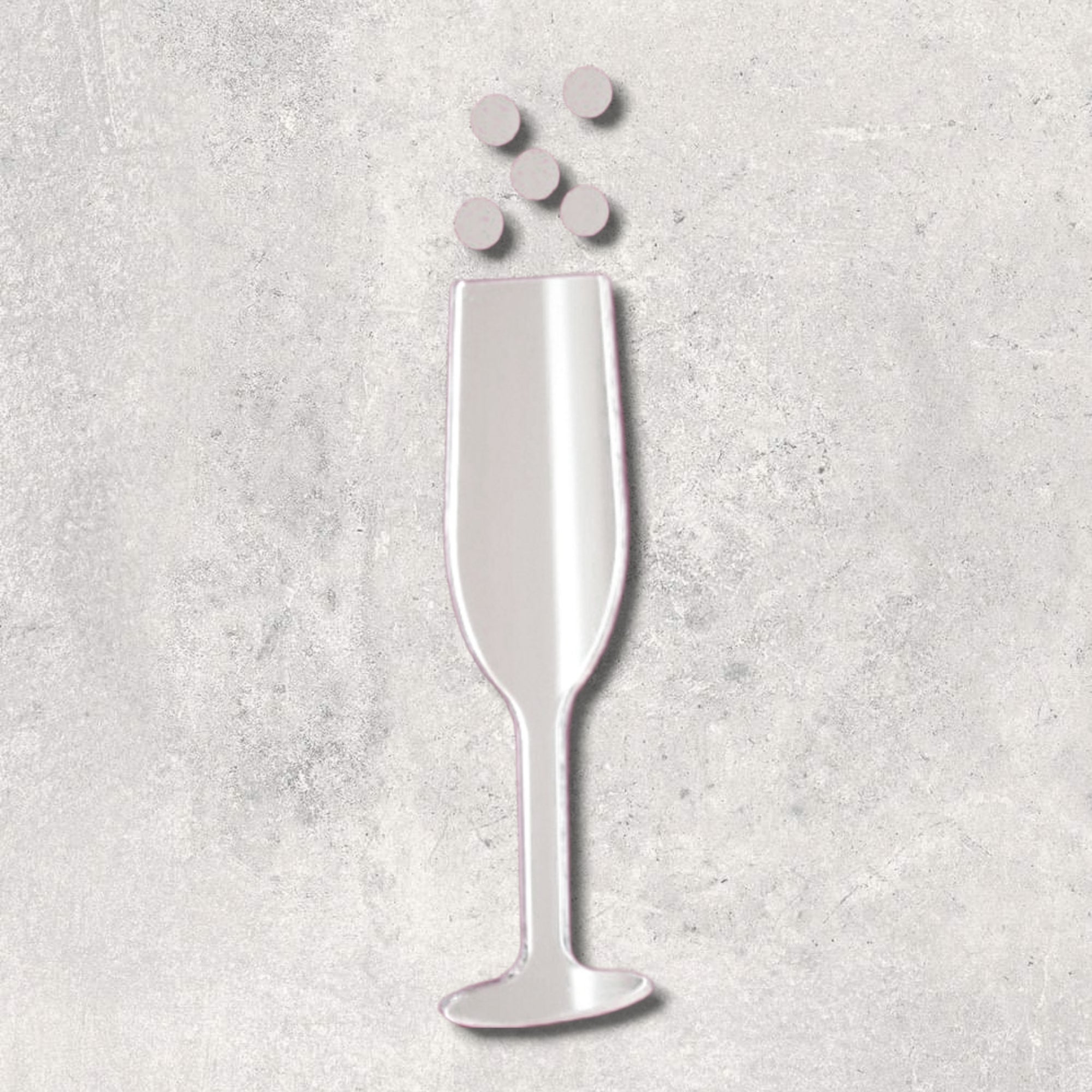 Champagne Flute & Bubbles Acrylic Mirror