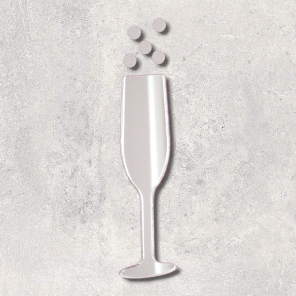 Champagne Flute & Bubbles Acrylic Mirror