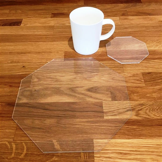 Octagon Placemat and Coaster Set - Clear