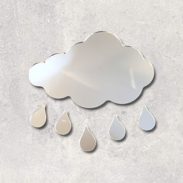 Cloud & Raindrops Acrylic Mirror
