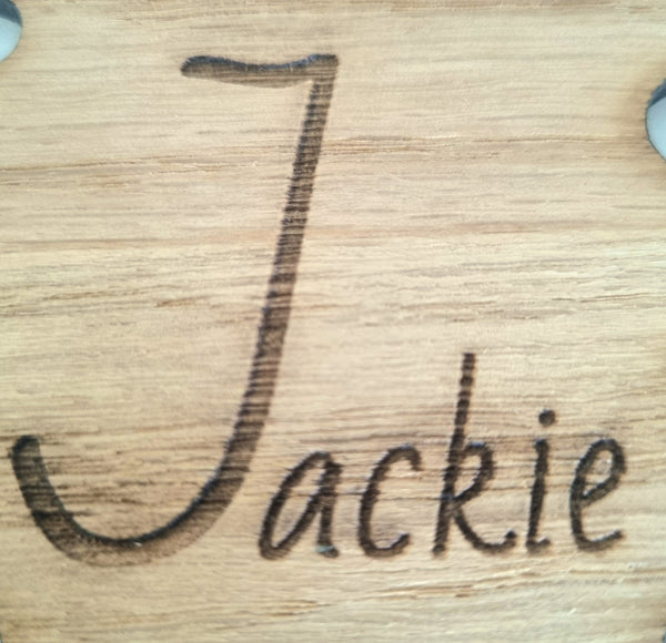 Personalised Wine Glass Holder for Wine & Champagne Style Bottles. Engraving and Wood Finish options