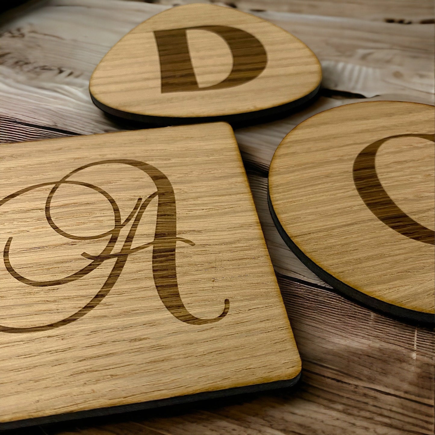 Hexagon Wooden Finish Coasters