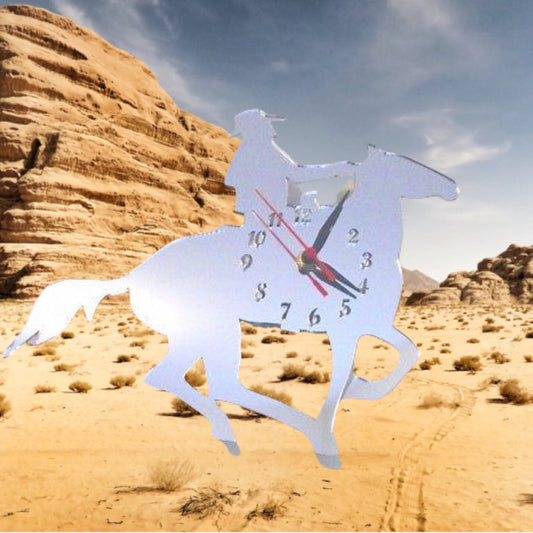 Cowboy Riding Clock