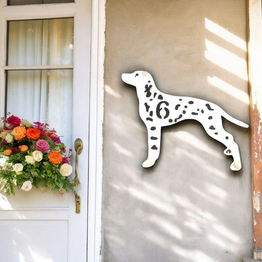 Dalmatian Dog House Number Sign