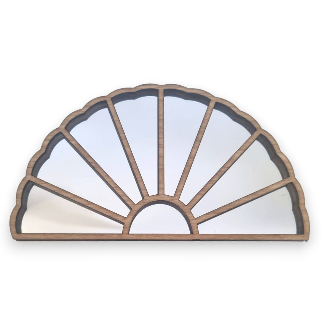 Wood Framed Fan Mirror - Art Deco Style – Servewell