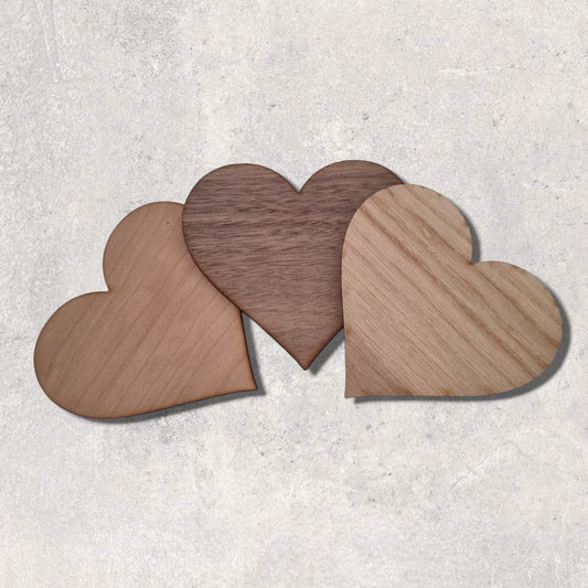 Heart Coaster Set - Wood