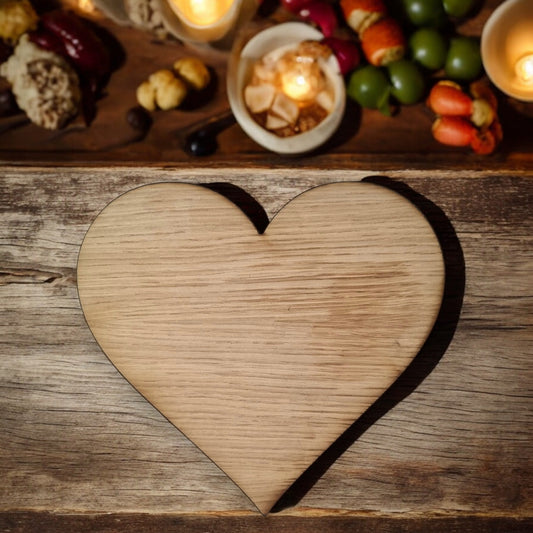 Heart Placemat and Coaster Set - Wood