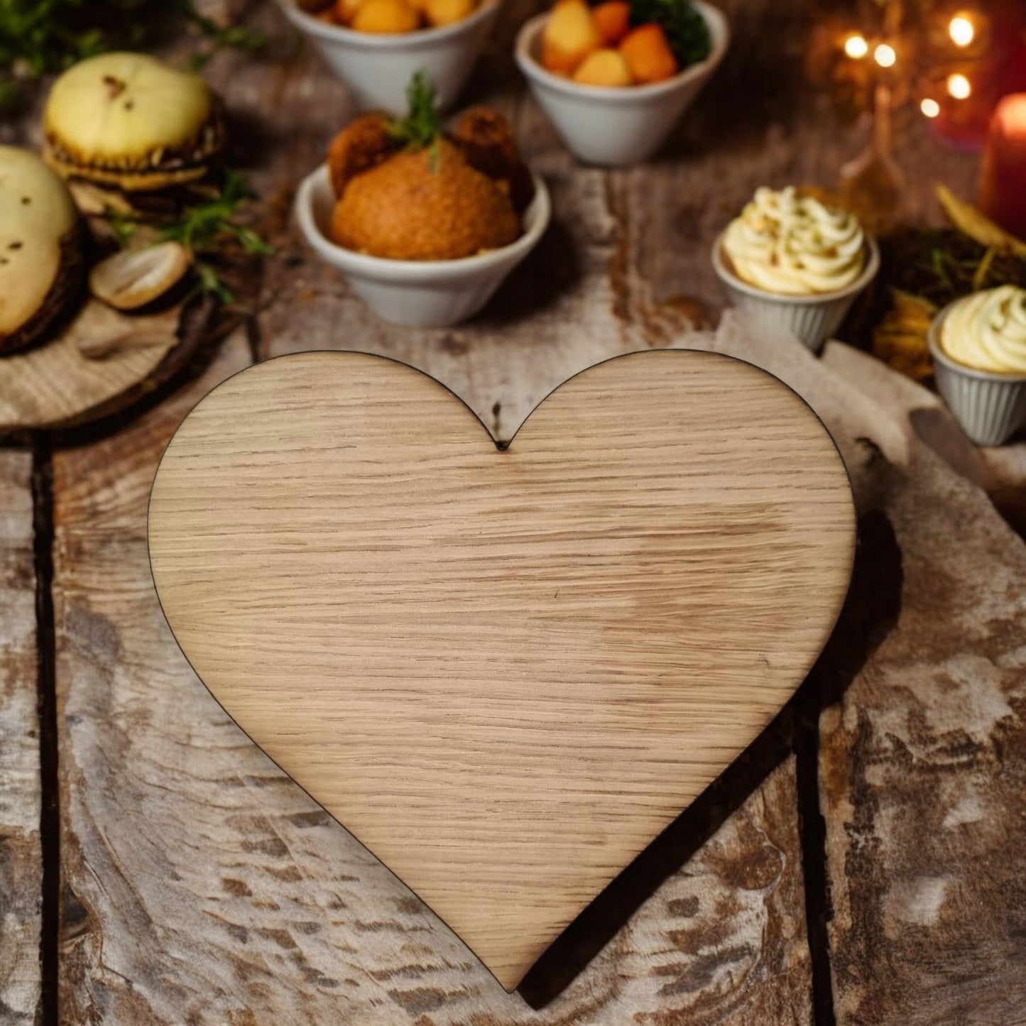 Heart Placemats & Coasters - Wooden Colours
