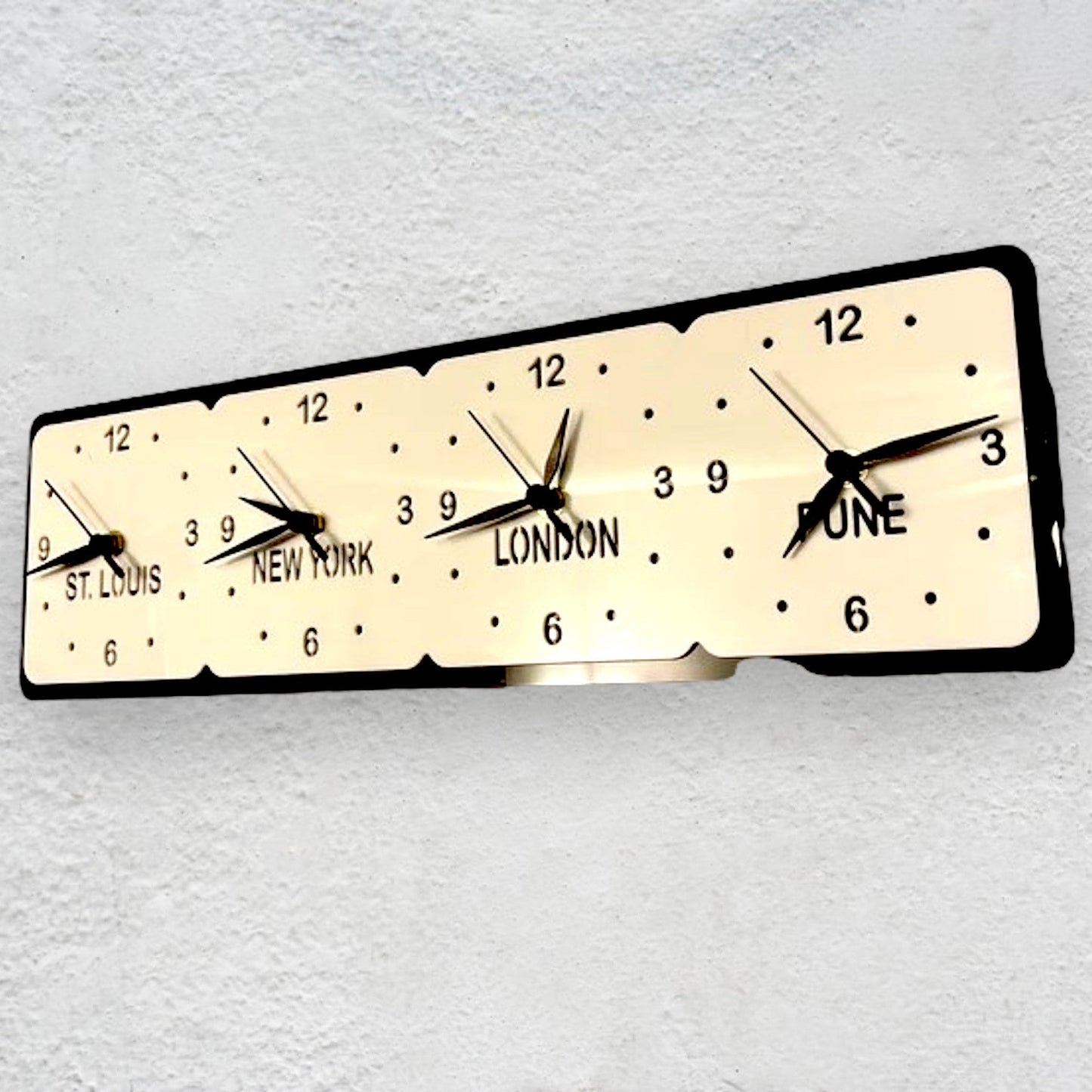 Four Time Zone Clocks: Family & Friends Acrylic Wall Decor