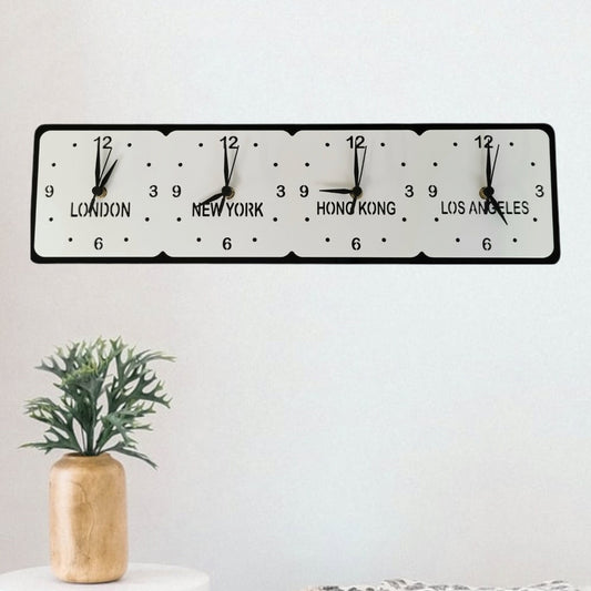 Four Time Zone Clocks: Family & Friends Acrylic Wall Decor
