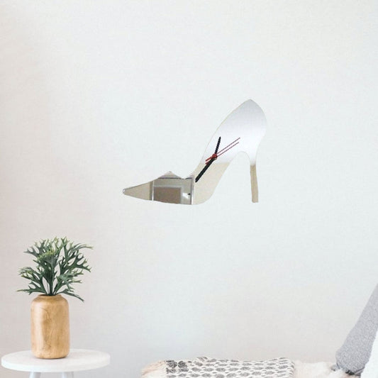 High Heeled Shoe Acrylic Clock Many Colours Available (Bespoke Shapes and Sizes Made)