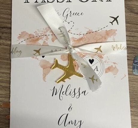 Aeroplane Wedding Invitation Charms - Many Colours/Sizes Available. (Bespoke Made, Hoop or Hole Options)