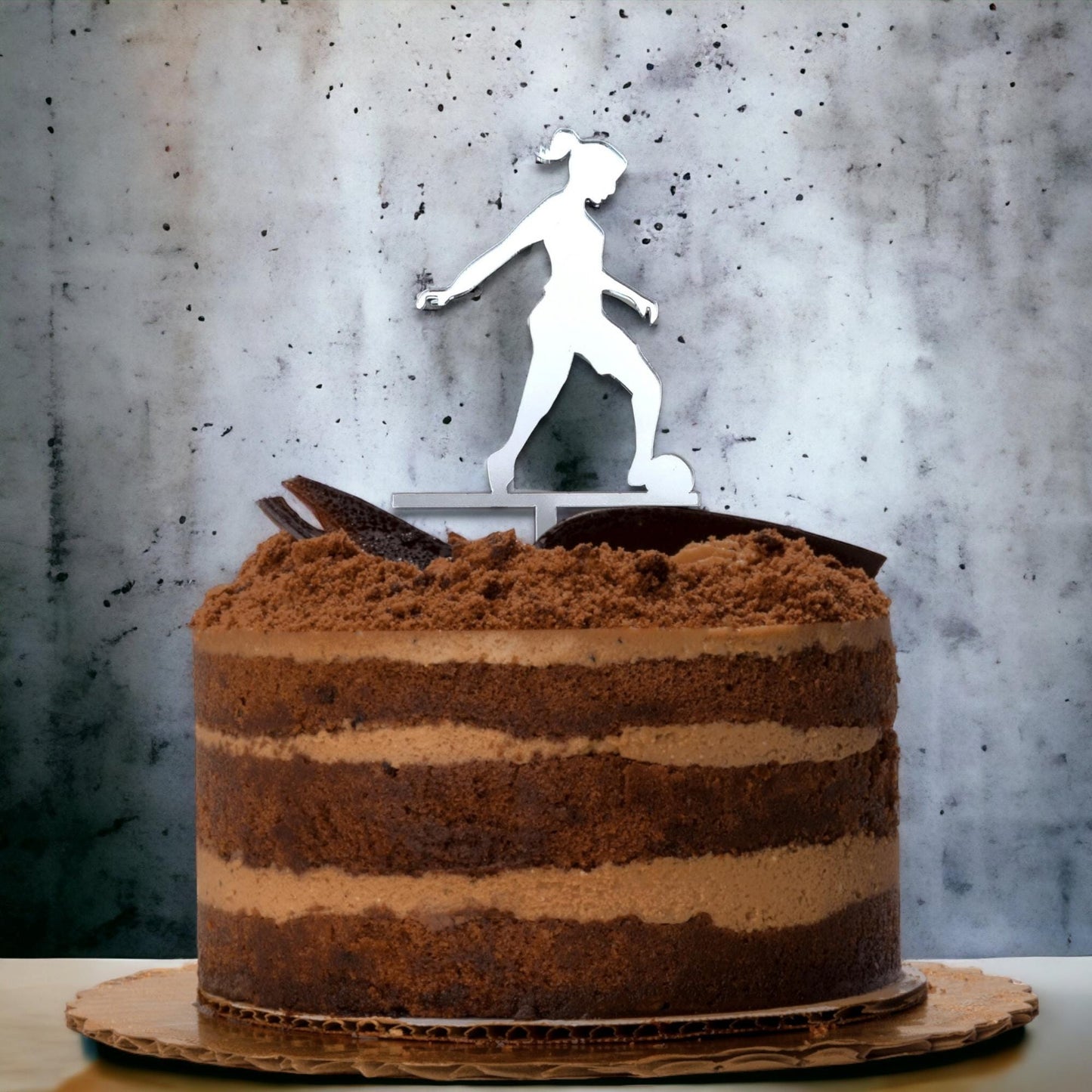 Footballer Lady Shaped Cake Toppers