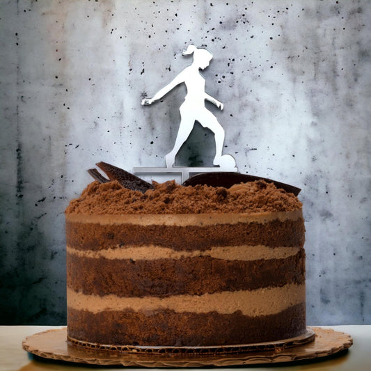 Footballer Lady Shaped Cake Toppers