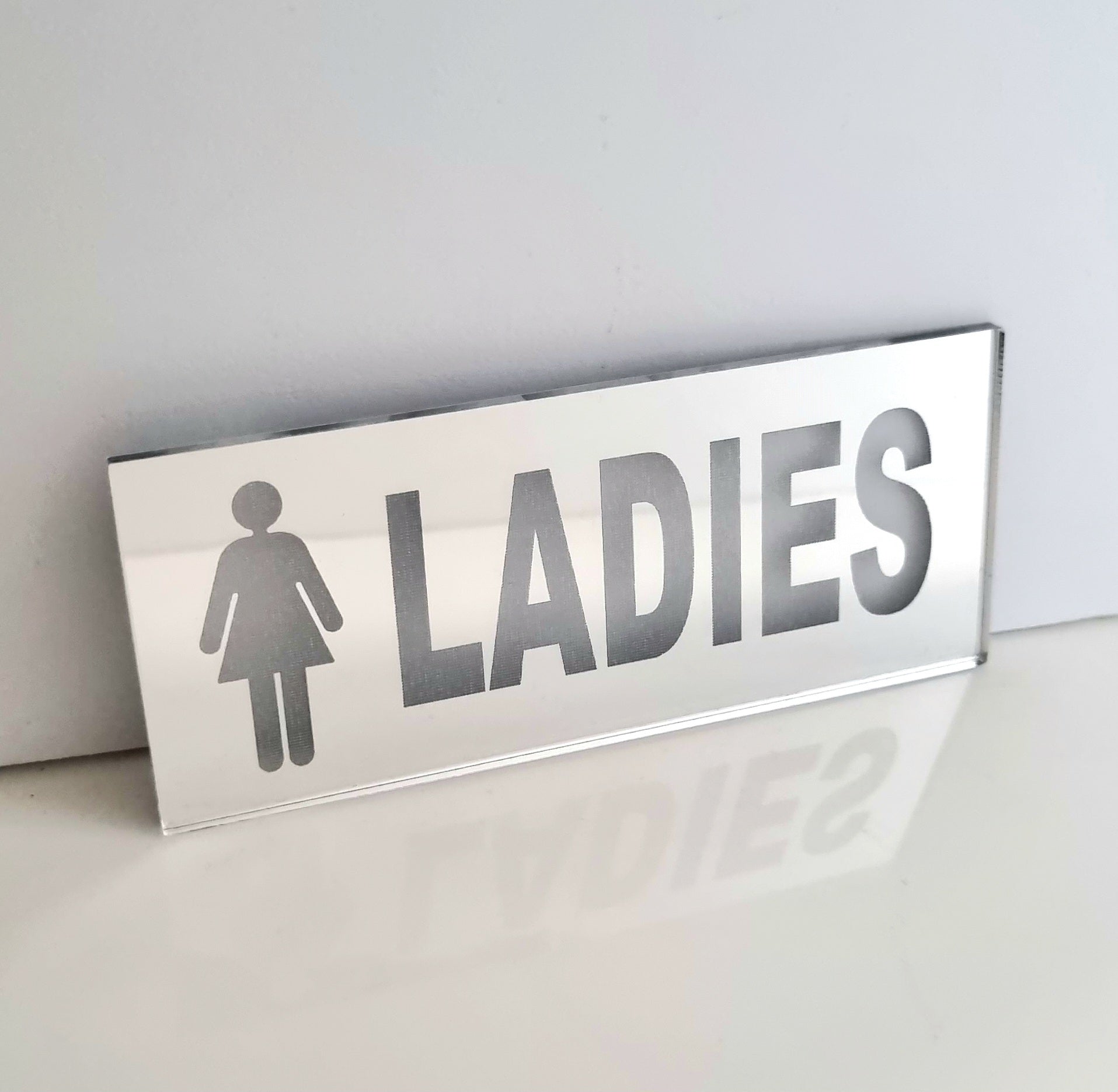 Ladies Toilet Mirrored Sign