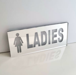 Ladies Toilet Mirrored Sign