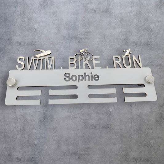 Swim, Bike, Run Medal Hanger - Matt