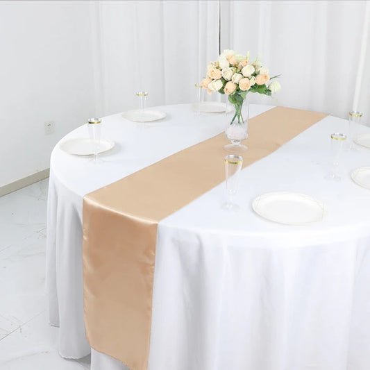 Nude Satin Smooth Table Runners