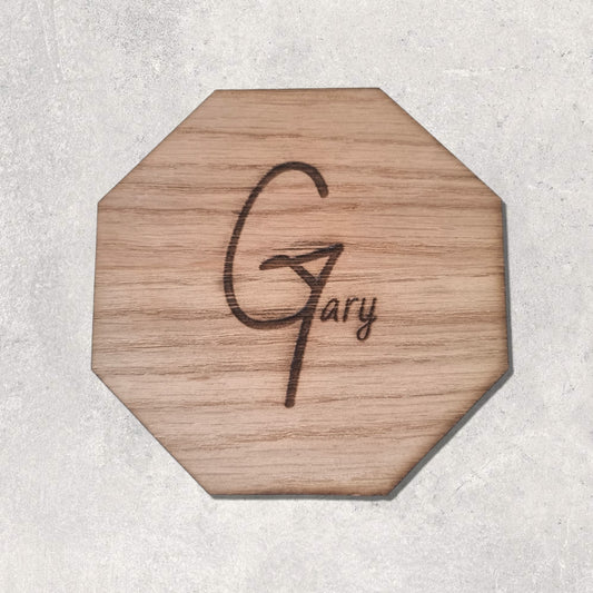 Personalised Name Coaster - Oak Style