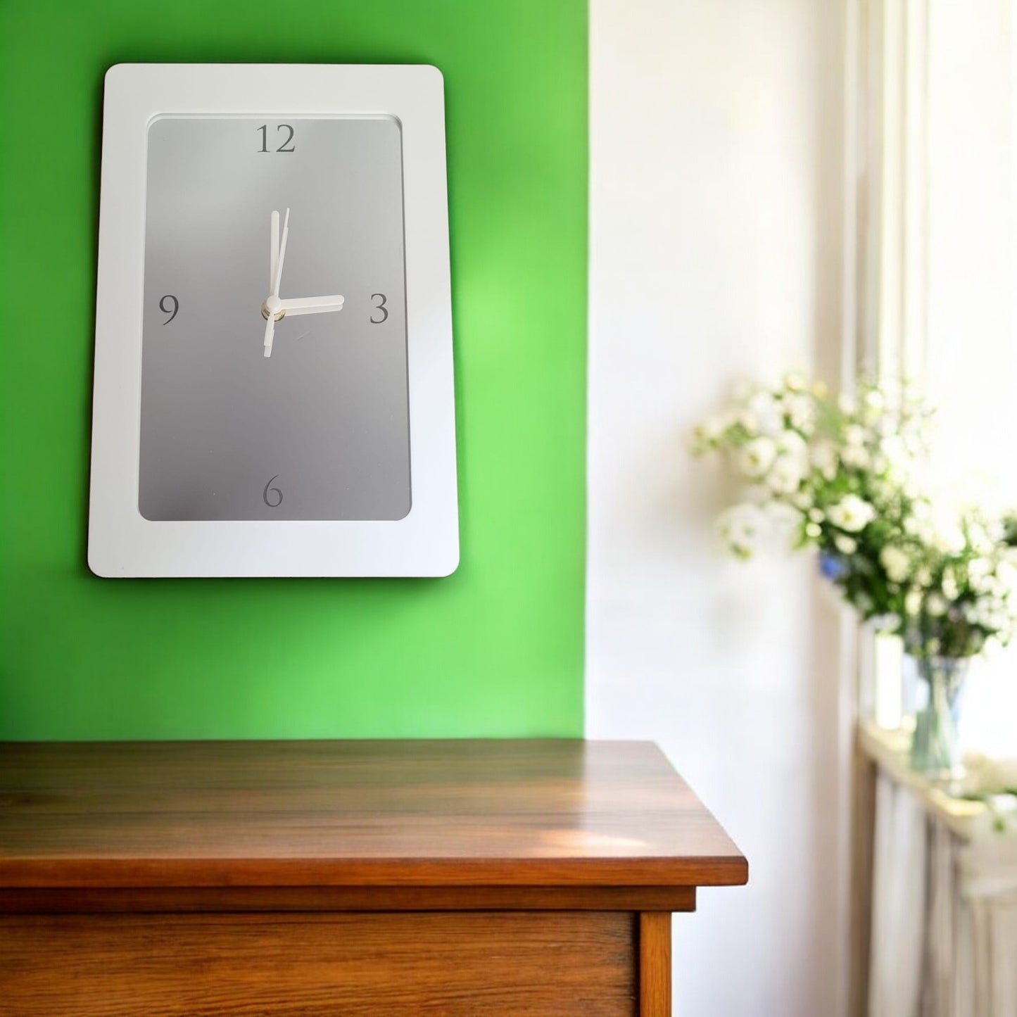 Rectangular Mirrored Clocks - Matt Colour Frames – Servewell