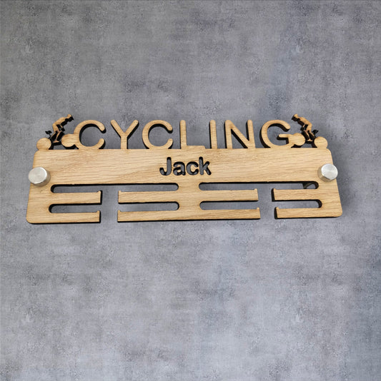 Cycling Medal Hanger - Wood