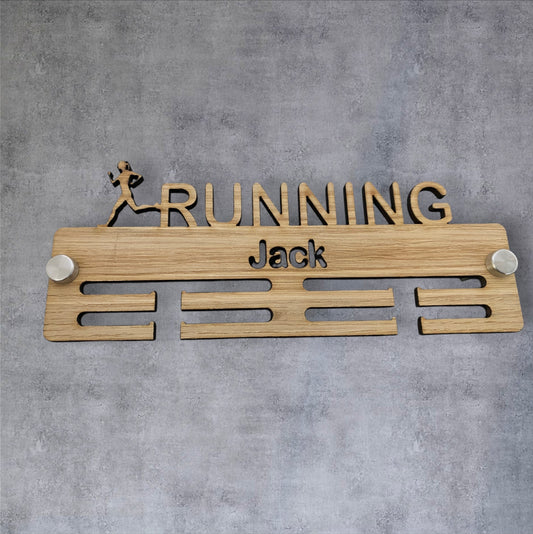 Running Medal Hanger (Lady) - Wood