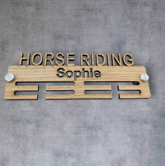 Horse Riding Medal Hanger - Wood
