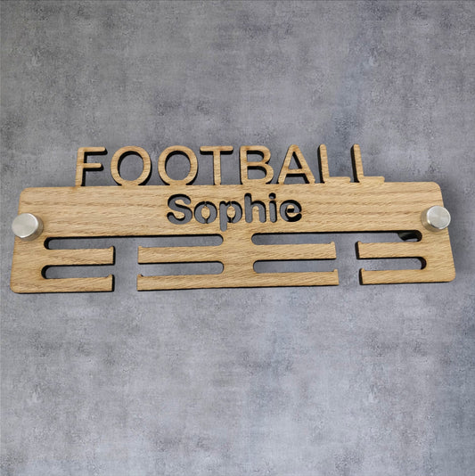 Football Medal Hanger - Wood