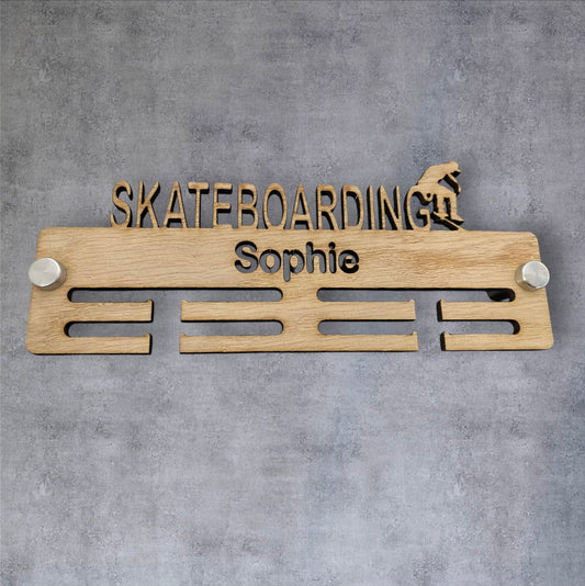 Skateboarding Medal Hanger - Wood