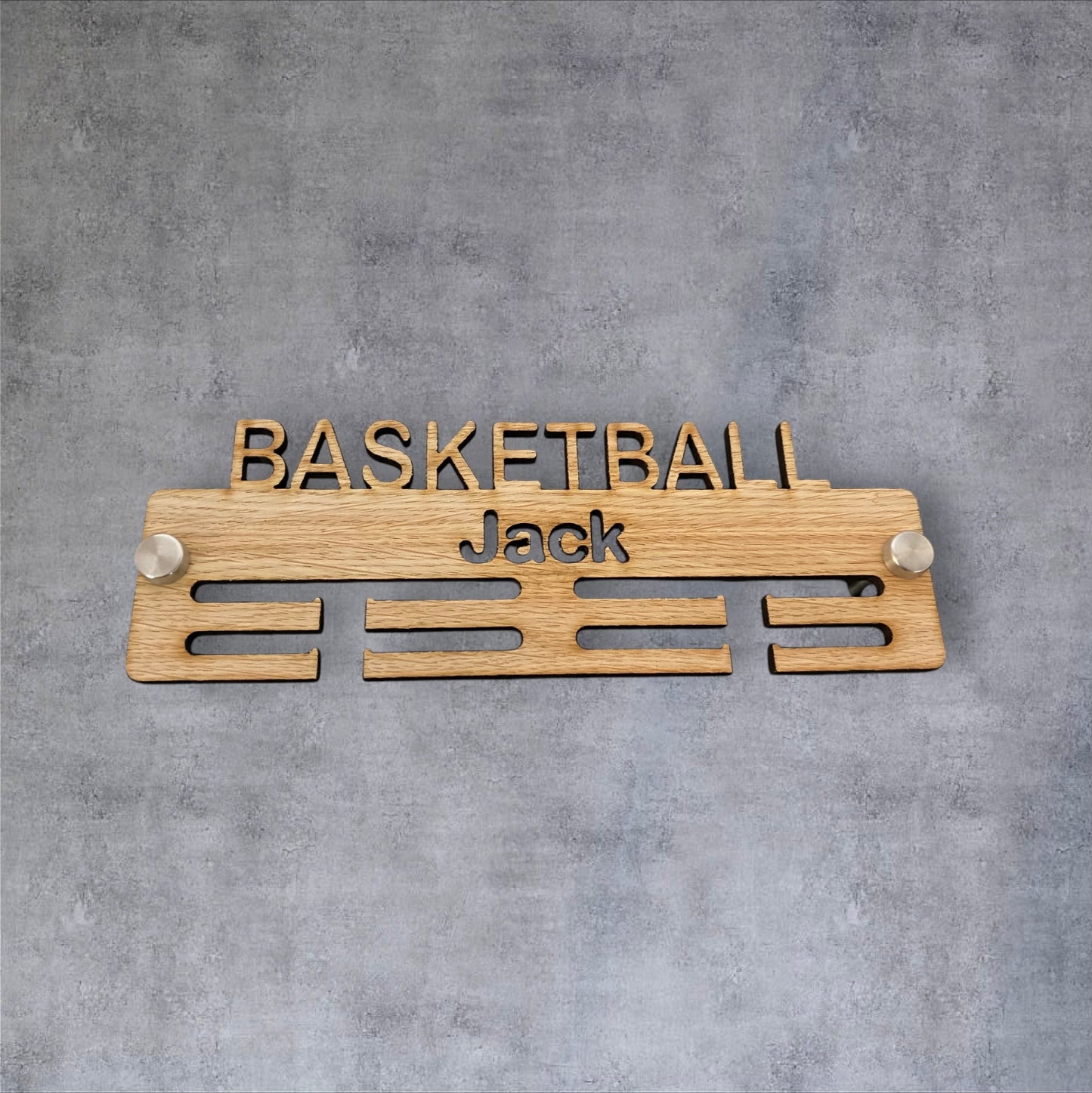 Basketball Medal Hanger - Wood