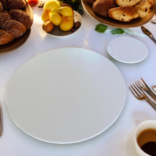 Round Placemat and Coaster Set - Clear