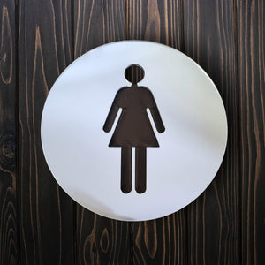Female Round Toilet Door Sign