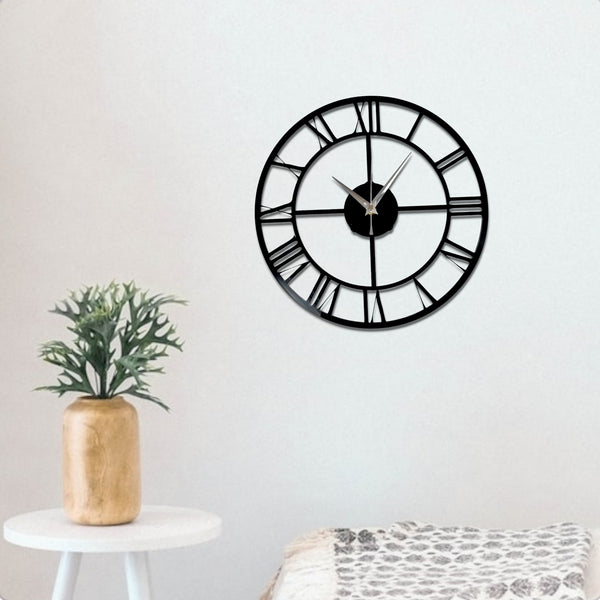 Roman Numberal Skeleton Style Acrylic Clock – Many Sizes