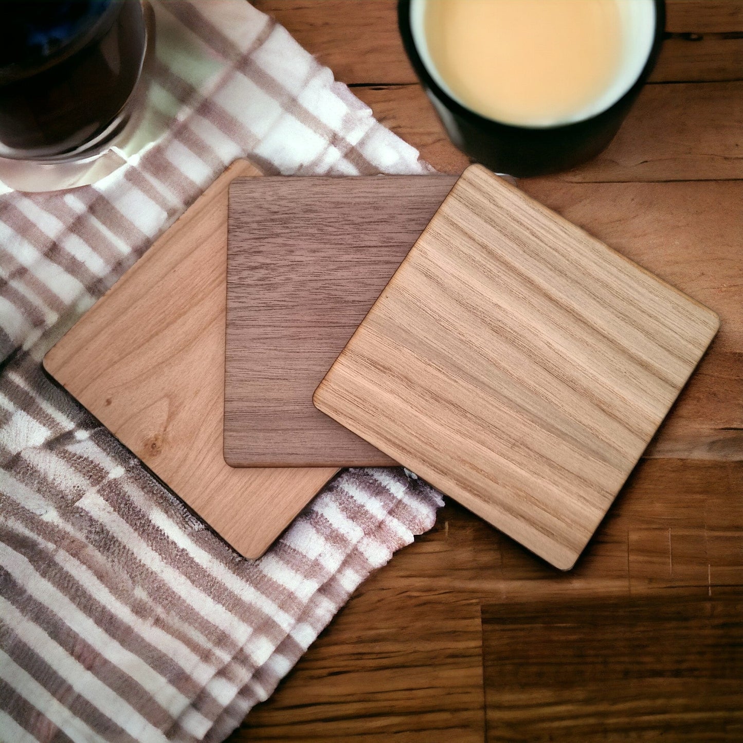 Rectangle Placemats & Coasters - Wooden Colours