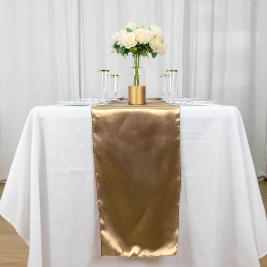 Taupe Satin Smooth Table Runners